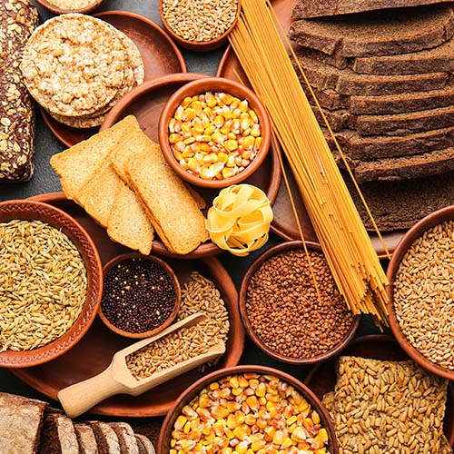 top down view of corn based products