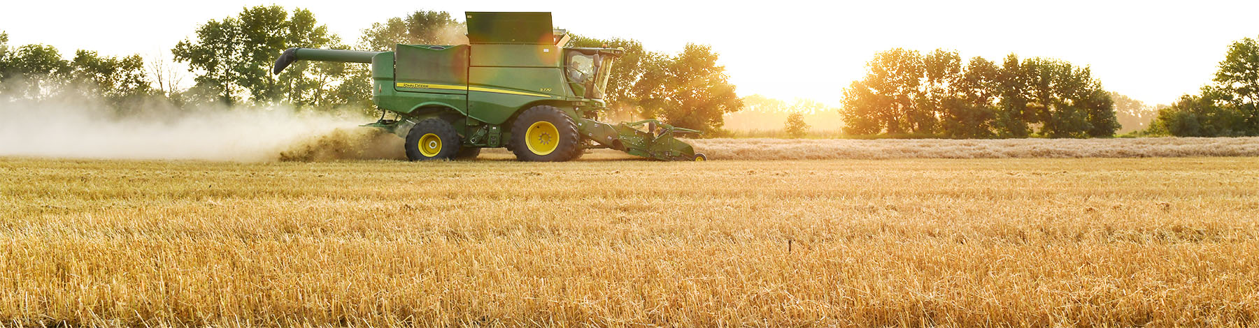 combine harvesting field