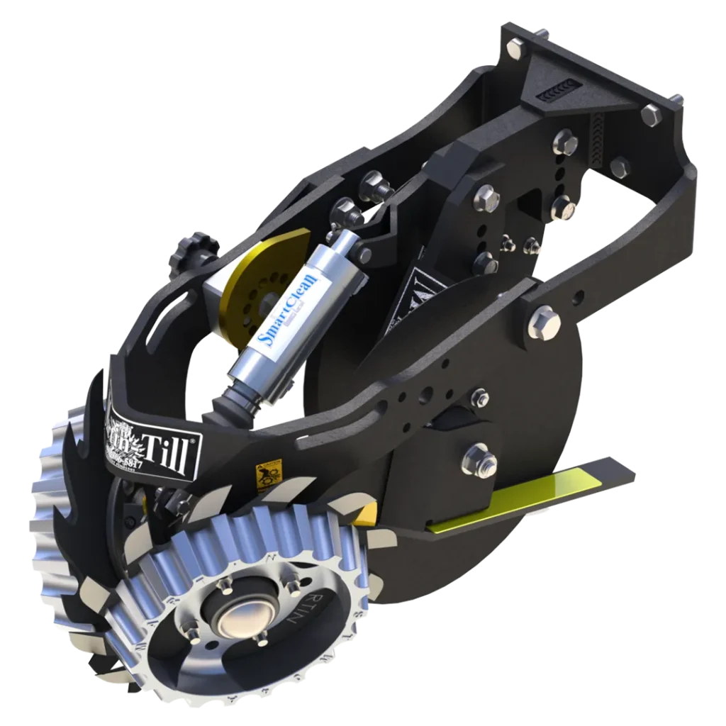 Row cleaner and dual UMO with cam adjust, air cylinder, side treader wheels and razor wheels