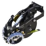 Row cleaner and dual UMO with cam adjust, air cylinder, side treader wheels and razor wheels